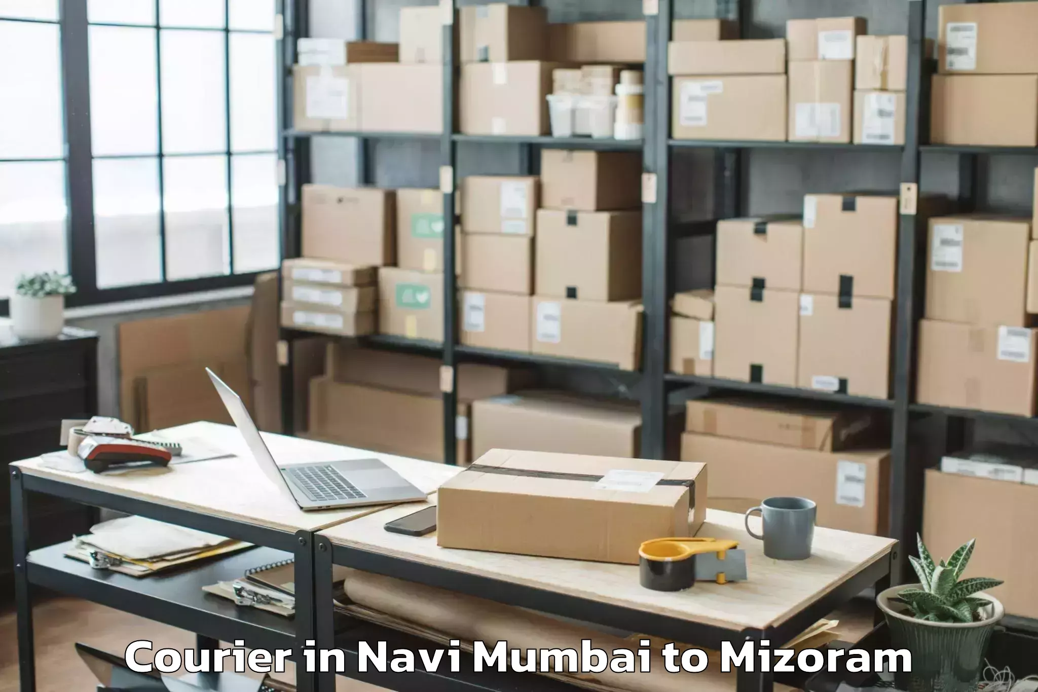 Expert Navi Mumbai to Hnahthial Courier